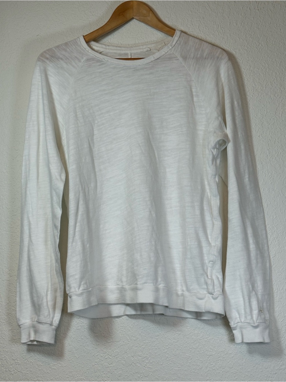 rag & bone White Crewneck Long Sleeve Shirt